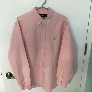 Ralph Lauren Pink Oxford button down shirt sz Lg